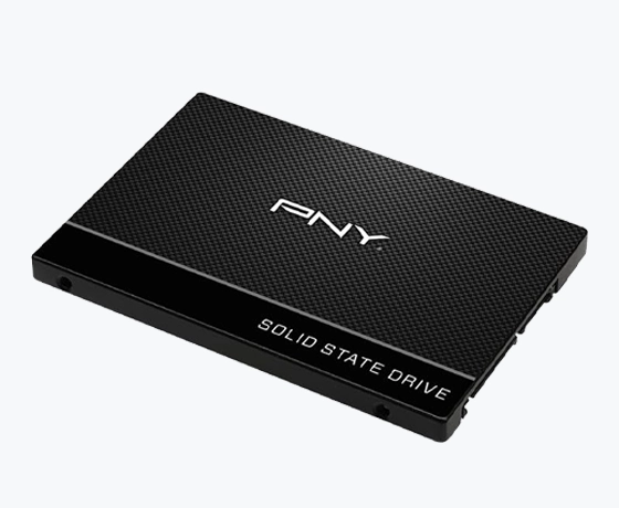 PNY solid state drive on a light background.