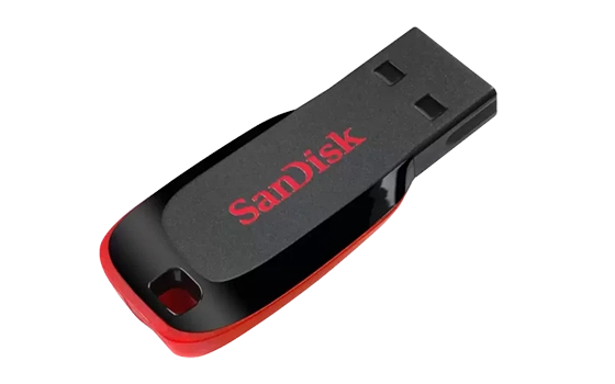 SanDisk USB Flash Drive with Black and Red Design